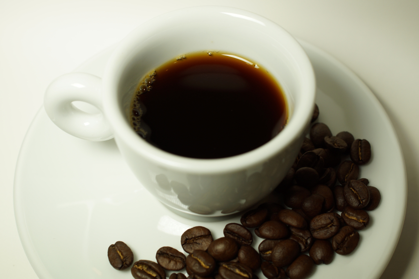 coffee cup and coffee beans