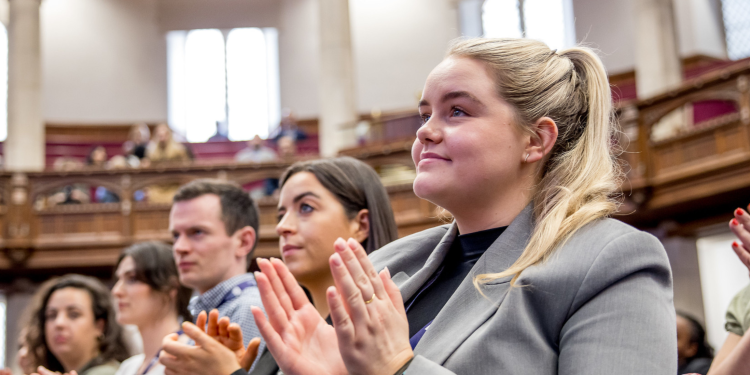students attending conference