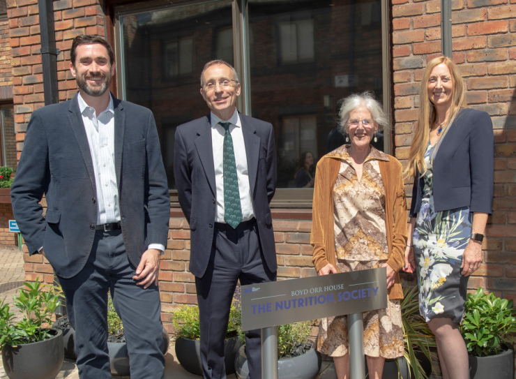 Lord Boyd Orr’s granddaughter and great grandson with MR for Hammersmith and Fulham, Mr Andy Slaughter and President of the Society, Professor Julie Lovegrove