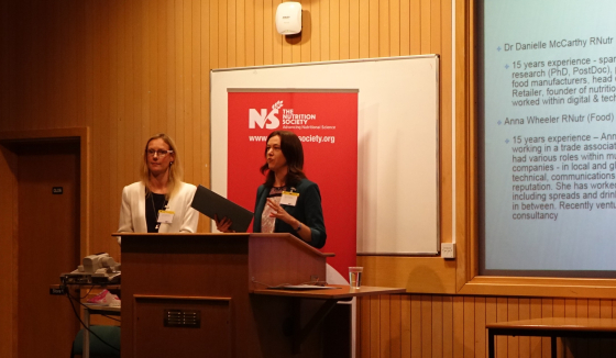 Image: Dr Danielle McCarthy and Anna Wheeler presenting at the Student Conference 2017